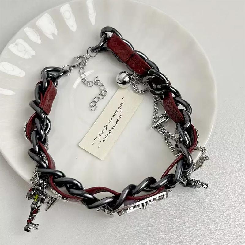 Vintage Y2K Halskette für Damen Mode Samt Schmetterling Quaste Kristall Kragen Halskette Gothische Ketten