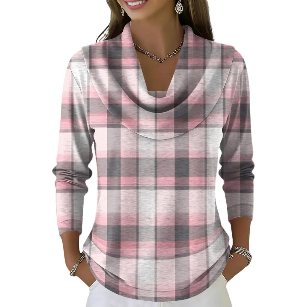 Women's Casual And Fashionable Round Neck Long Sleeved Printed Top Sweater