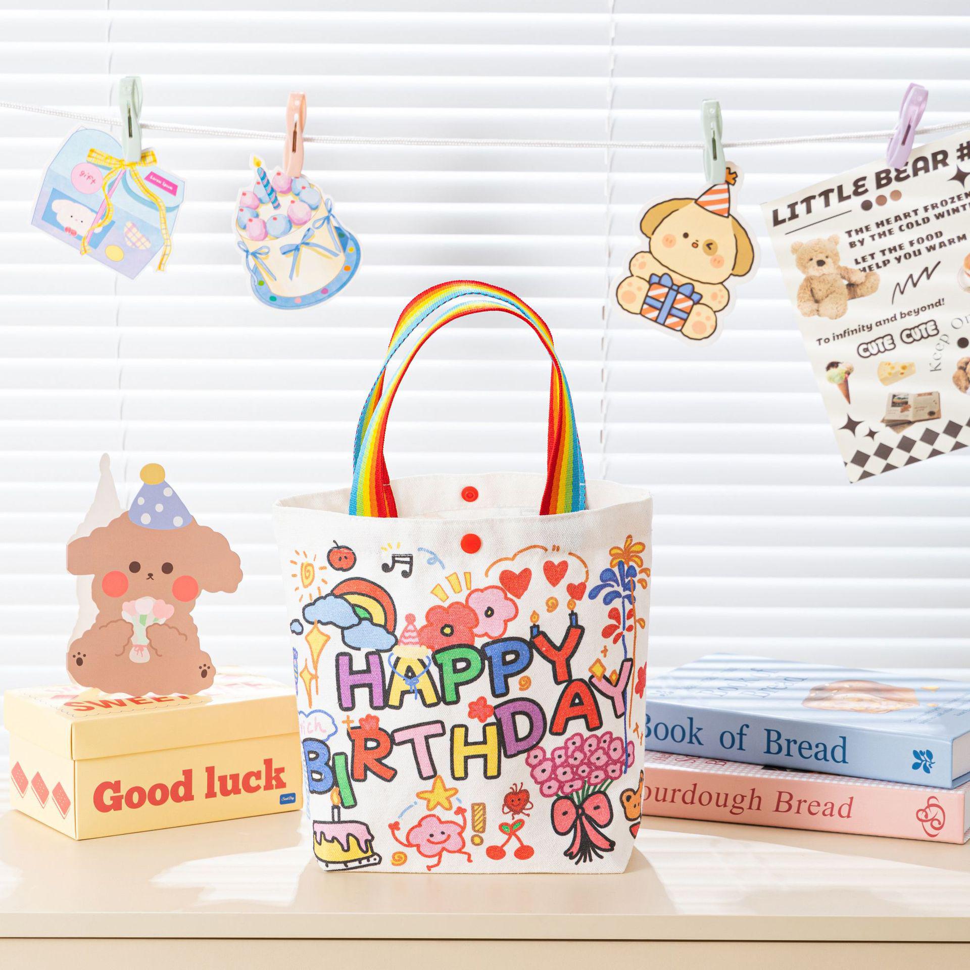 

Милая мультяшная холщовая сумка-тоут - стиль мама и ребенок , портативная сумка для детского сада, многофункциональное хранение, настраиваемая с логотипом