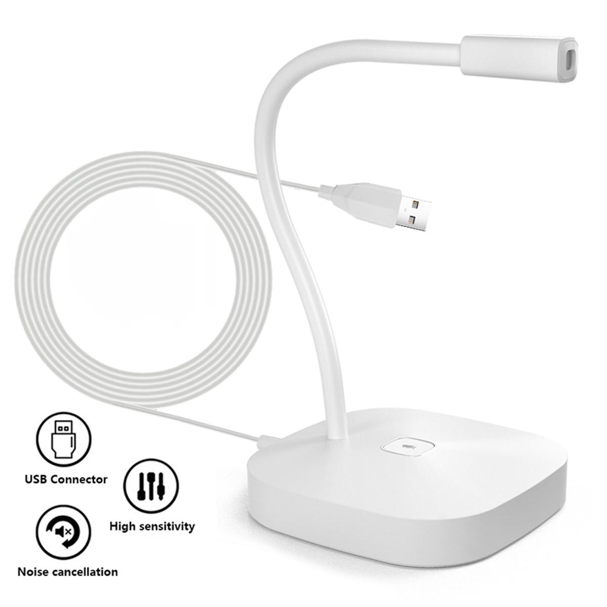 

Настольный компьютерный микрофон USB проводной микрофон 360 градусов всенаправленный конденсаторный микрофон холодный белый