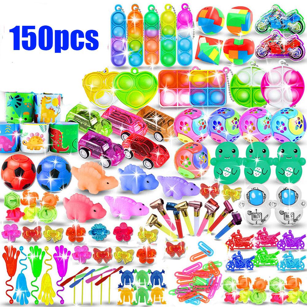 

150PCS for Kids Adult Fidget Sensory Toys Set Party Favors Small Mini Bulk Toys Party Gifts Carnival Set with Storage Box