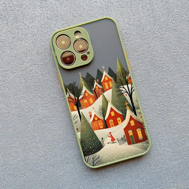 Bush Life Winter Night Snow Mountain Forest Scenery Phone Case For iPhone 16 15 14 13 12 11 Pro Max Mini XSM XR SE 7 Plus Covers
