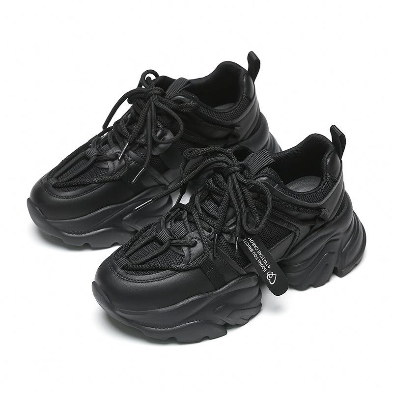 Sports dad shoes platform women's spring and summer new mesh leather ins tide non-slip fashion sports casual shoes women