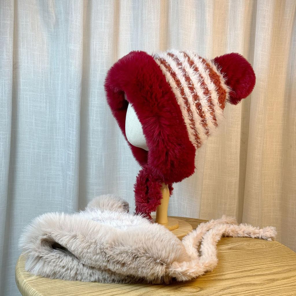 Lei Feng Hat Women's Plus Velvet Thickened Warm Windproof Earproof Hat Northeast Cycling Coldproof Wool Hat