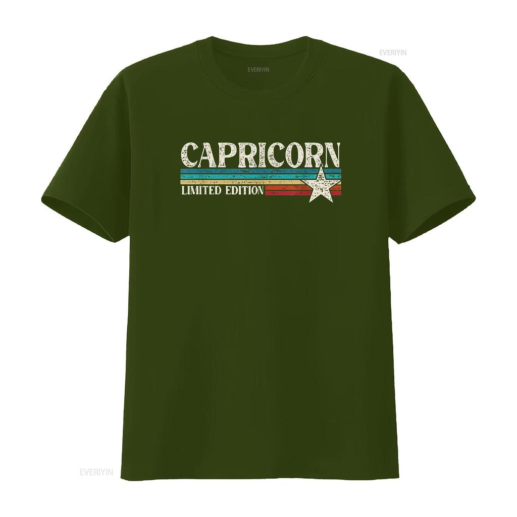 Womens Capricorn Zodiac Sign T Shirt Vintage Washed Stretched Versatile Streetwear Breathable Stylish Soft Graphic Slightly