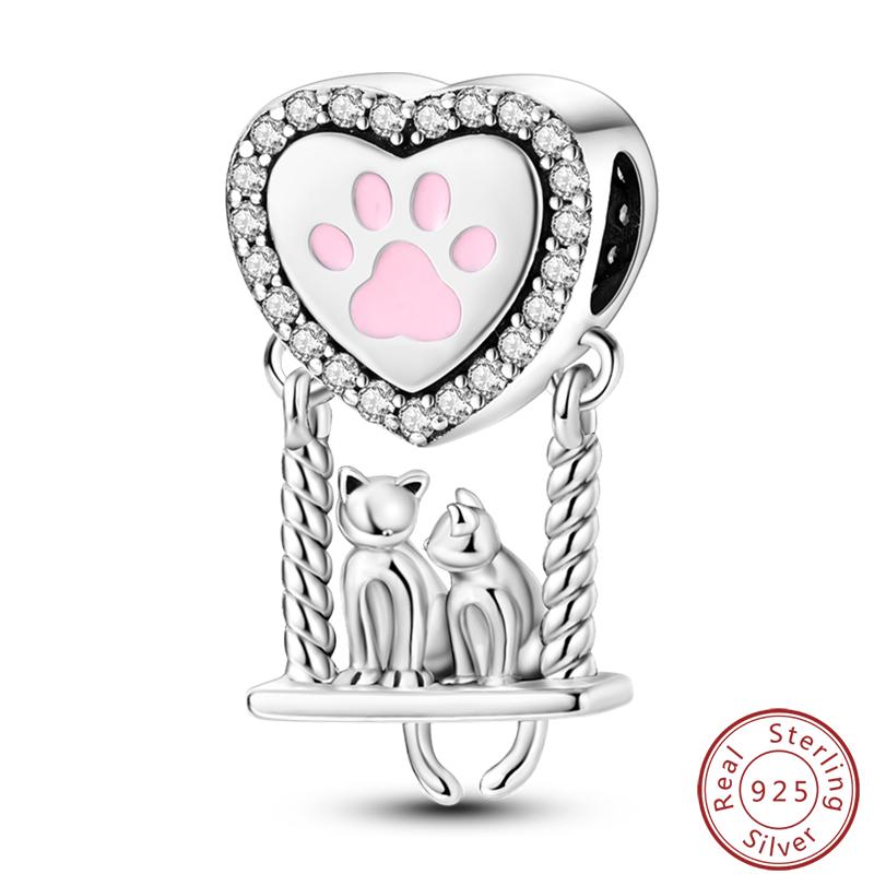 Cute Cat And Dog Series Copper Moon Butterfly Paw Print Charms 3Mm Diy Fine Jewelry Gifts Making