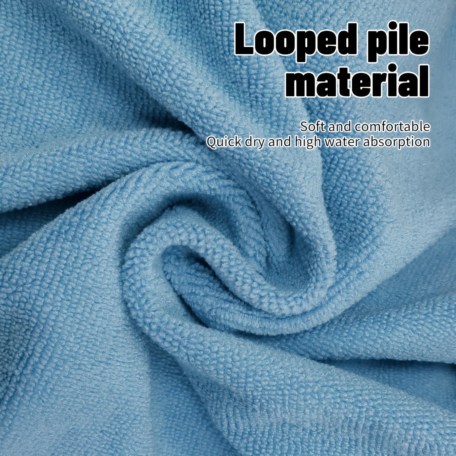1Pc Microfiber Camping Bath Towel Robe, Absorbent And Quick-Drying, Hooded Quick-Dry Blanket Bath Towel With Front Pocket, Suitable For Swimming 43.31* 33.46inch светло-синий