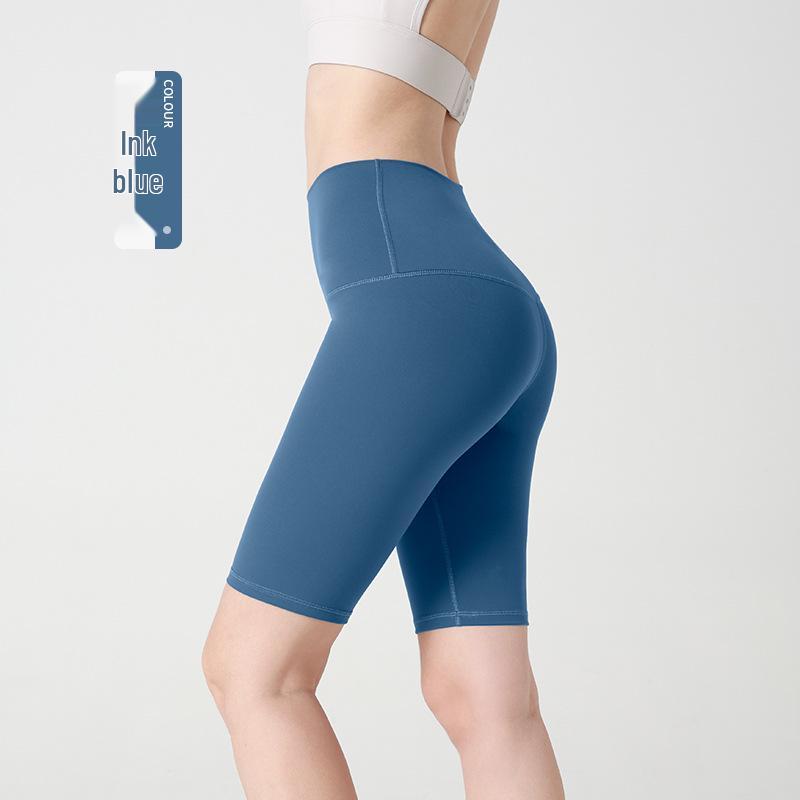 Women's High-Waist Nude Yoga Shorts - Seamless, Summer-Fit, Hip-Lifting Design