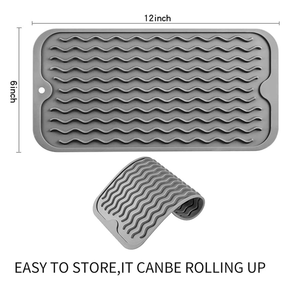 Good-Dish Drying Mat For Multiple Usage, Easy Clean, Eco-Friendly, Heat-Resistant Silicone Mat For Kitchen Counter
