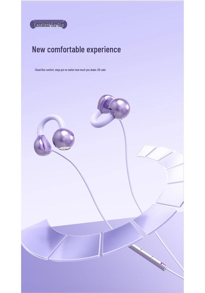 2025 Wired Over-Ear Bone Conduction Earbuds, Clip-On, Type-C, Comfortable Long Wear, High-Fidelity Sound