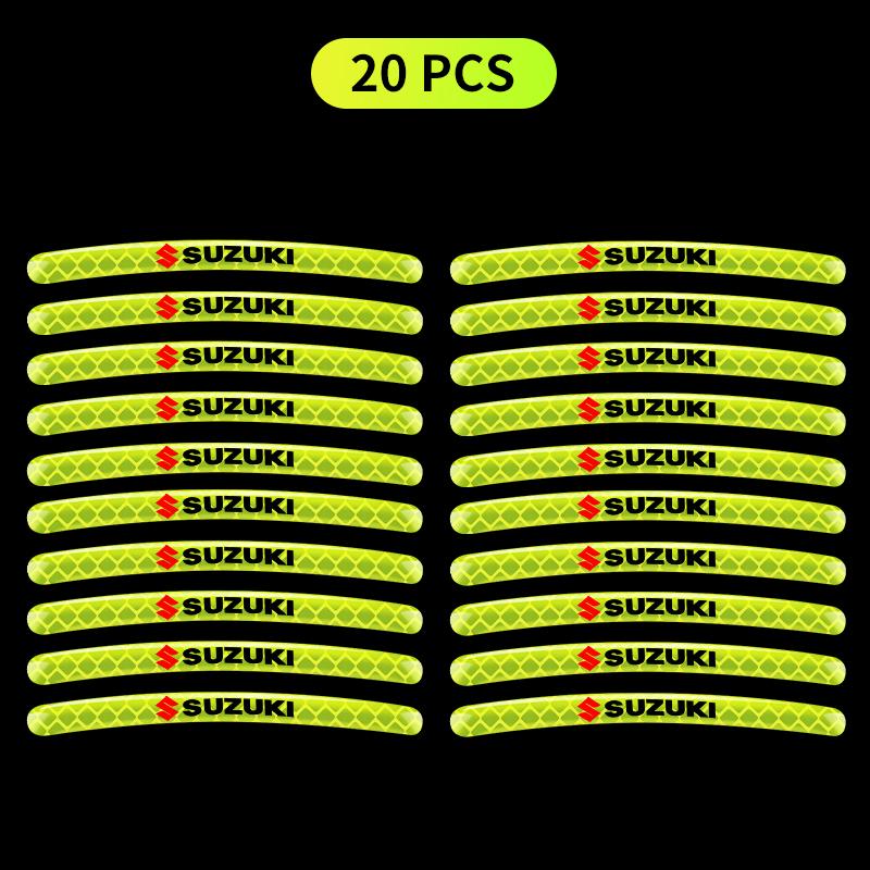 Car Wheel Tire Rim Hub Reflective Luminous Emblem Sticker Car Styling For Suzuki DZire IGNIS Grand Swift Jimny Vitara Baleno SX4 GW250 Splash Swace