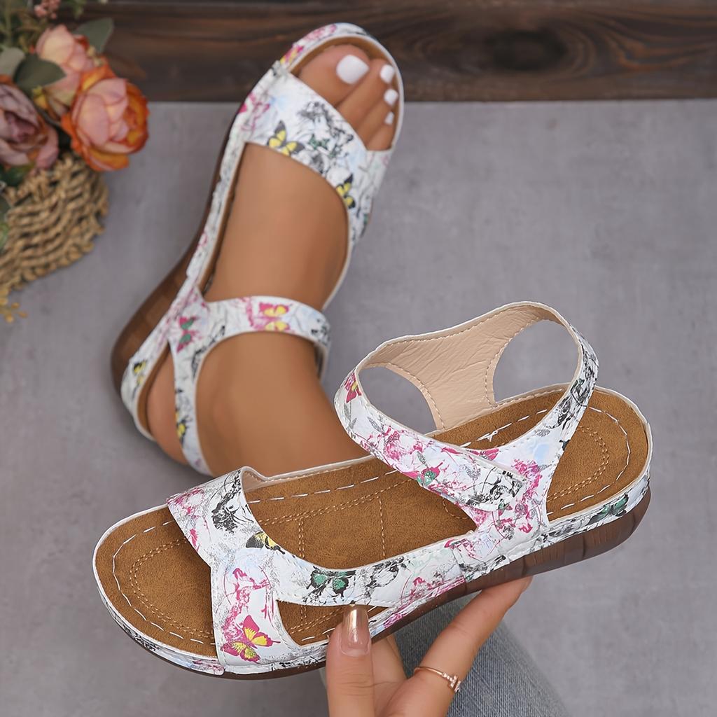 Women's Casual Summer Wedge Sandals Open Toe Ankle Strap Comfortable Beach Shoes