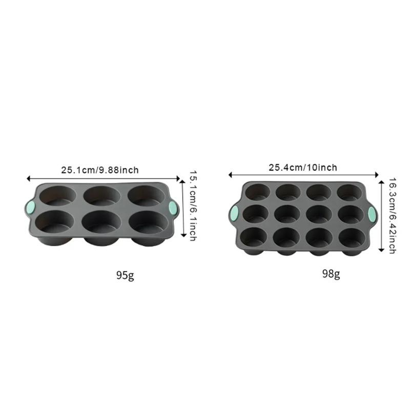 Silicone Cake Mold Pan 6/12 Cup Baking Tray Non-Stick Muffin Mold Cupcake Baking for Cakes Biscuit DIY Cake Kitchen Accessories