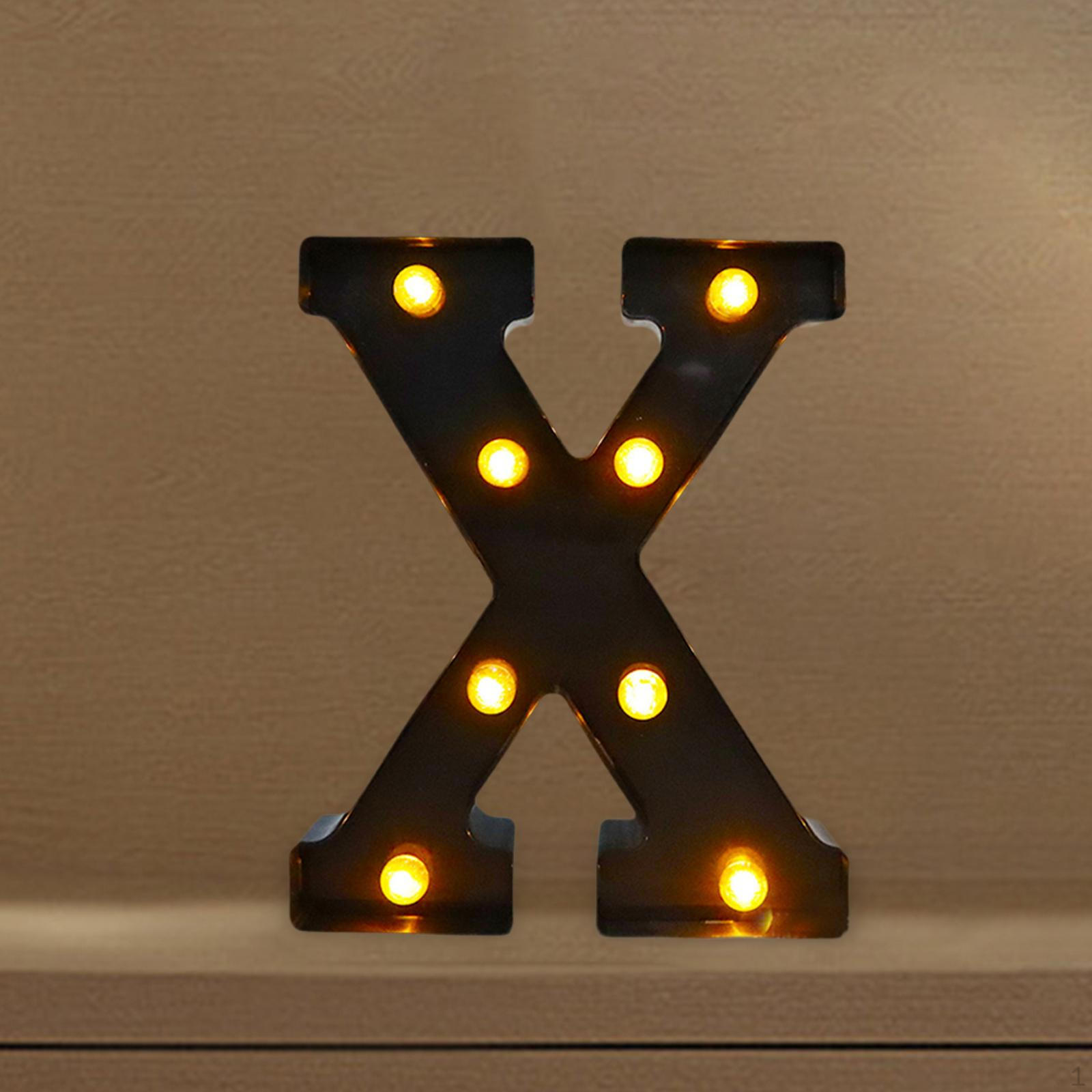 

Черная лампа-шатер с буквами, светящаяся светящаяся буква алфавита для праздника, годовщины, X 6.85x8.58x1.57inch