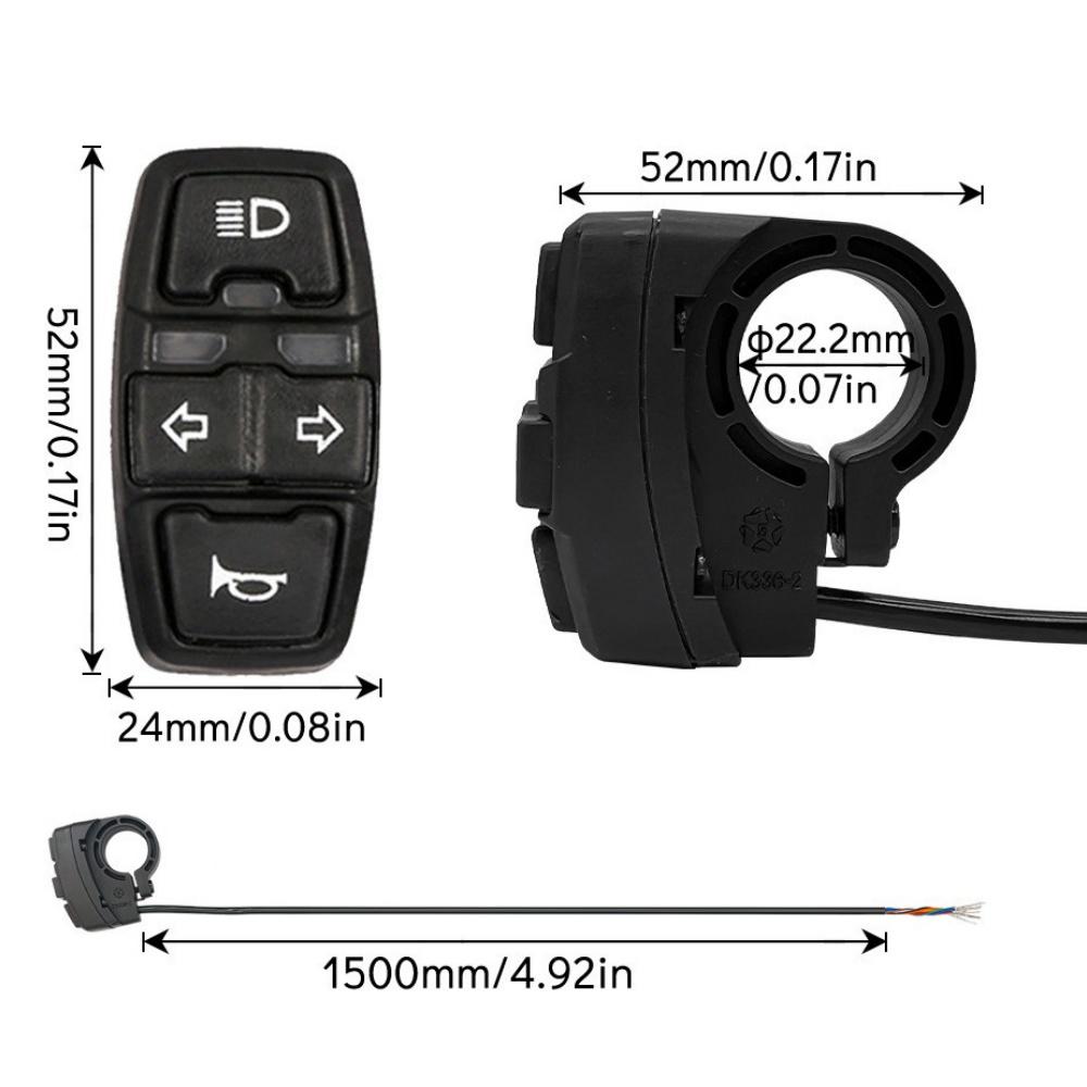 Bicycle 36V/48V Lithium-ion Conversion Horn Headlight Steering Switch