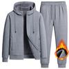 Men's Tracksuit Autumn and Winter Thick Warm Hoodies Suit Fashion Casual Hoodies+Pants Two-piece Set