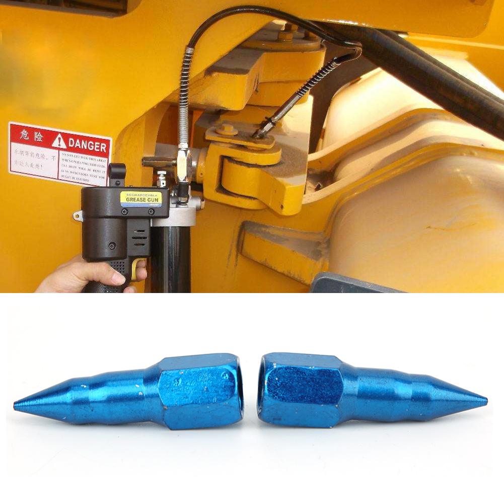 2 Pcs Grse Nozzle All Steel Needle Nose Dispenser Grse Accessory Less thanbr(Blue )