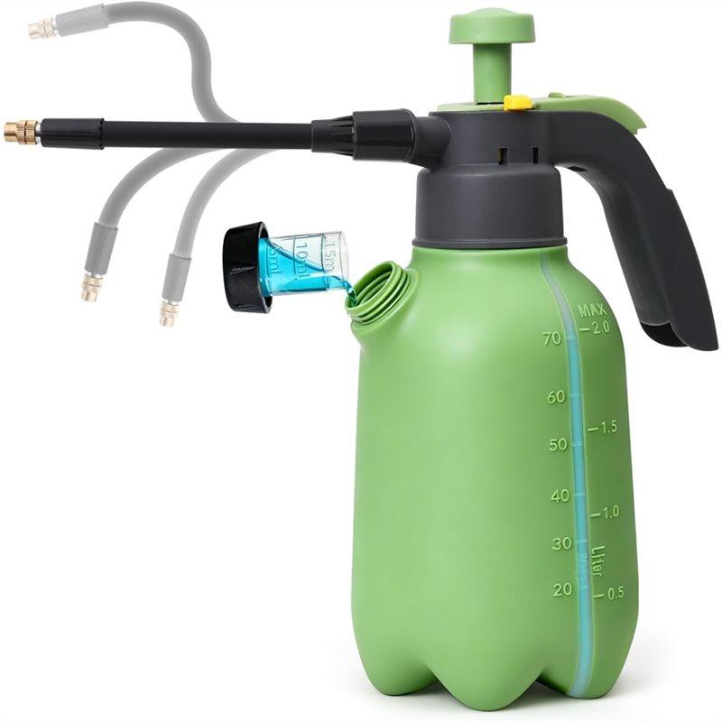 

SHGO-Hand Pump Pressure Sprayer With Built-In Measuring Cup, 1/2 Gallon Pump Sprayer Featuring Flexible Adjustable Nozzle зелений
