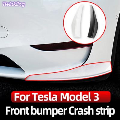 Para Tesla modelo 3 parachoques de coche esquina anticolisión tira frontal ABS barra frontal cubierta protectora accesorios reajuste Trim