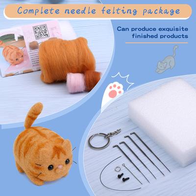 Dieren DIY Naaldvilten Set met Schuimmat voor Handwerkproject Beginners Naaldvilten Benodigdheden Kits met Gereedschap