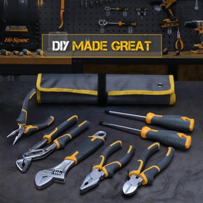 Haushaltswerkzeugsatz gelb grau Serie, Schraubendreher beweglicher Schraubenschlüssel Autoreparatur Hardware-Tools Daquan