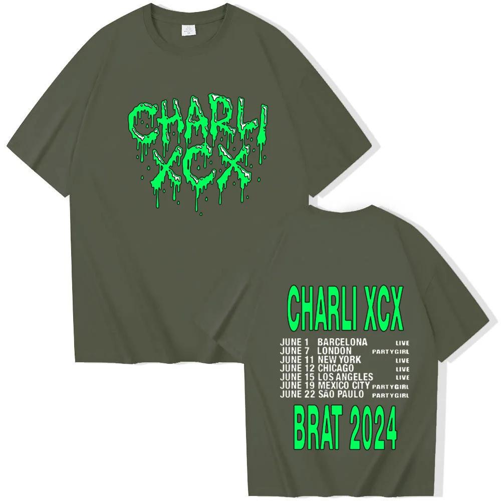 

Charli Xcx Brat 2024 Футболка з коротким рукавом Харадзюку Круглий виріз Літня повсякденна сорочка 71738 4XL