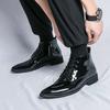 Large Size Men's New Casual Leather Shoes Autumn and Winter Fashion High-top Pointed Leather Shoes Trendy Retro Leather Boots