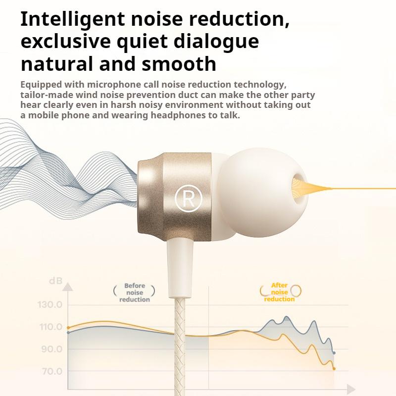 6D Stereo Sound Headsets Metal Design Type C&3.5mm Wired Gamer Earphones Magnetic In-Ear Headphones For Samsung Handfree HD Call