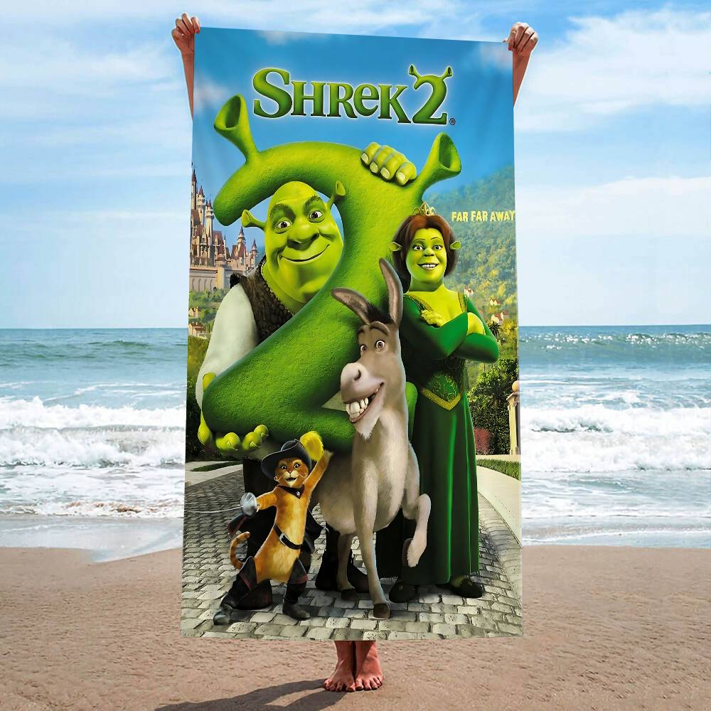 Classic Cute Cartoon S-Shrek Big Microfiber Beach Towels Quick Dry Towel Sand Beach Towels Pool Towel For Travel Swim Pool Yoga