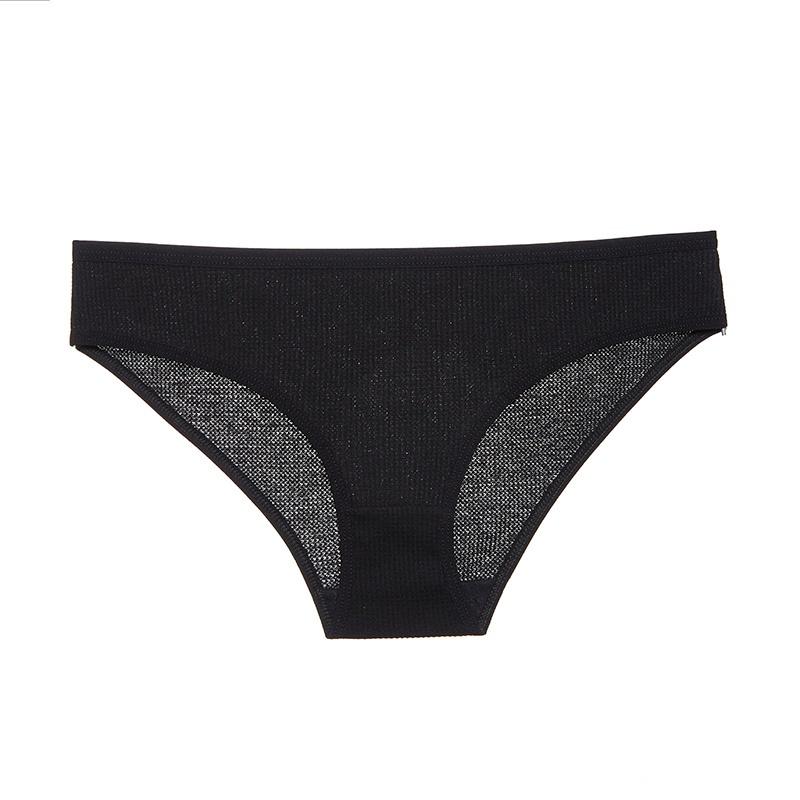 FINETOO Women Cotton Panty Sexy Waffle Female Low Waist Briefs Comfortable Underwear