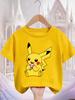 Pikachu Kids T Shirt 3-14Y Boys Girls Summer Cute Kawaii Crew Neck Fashion Street Hot Cartoon Casual Children