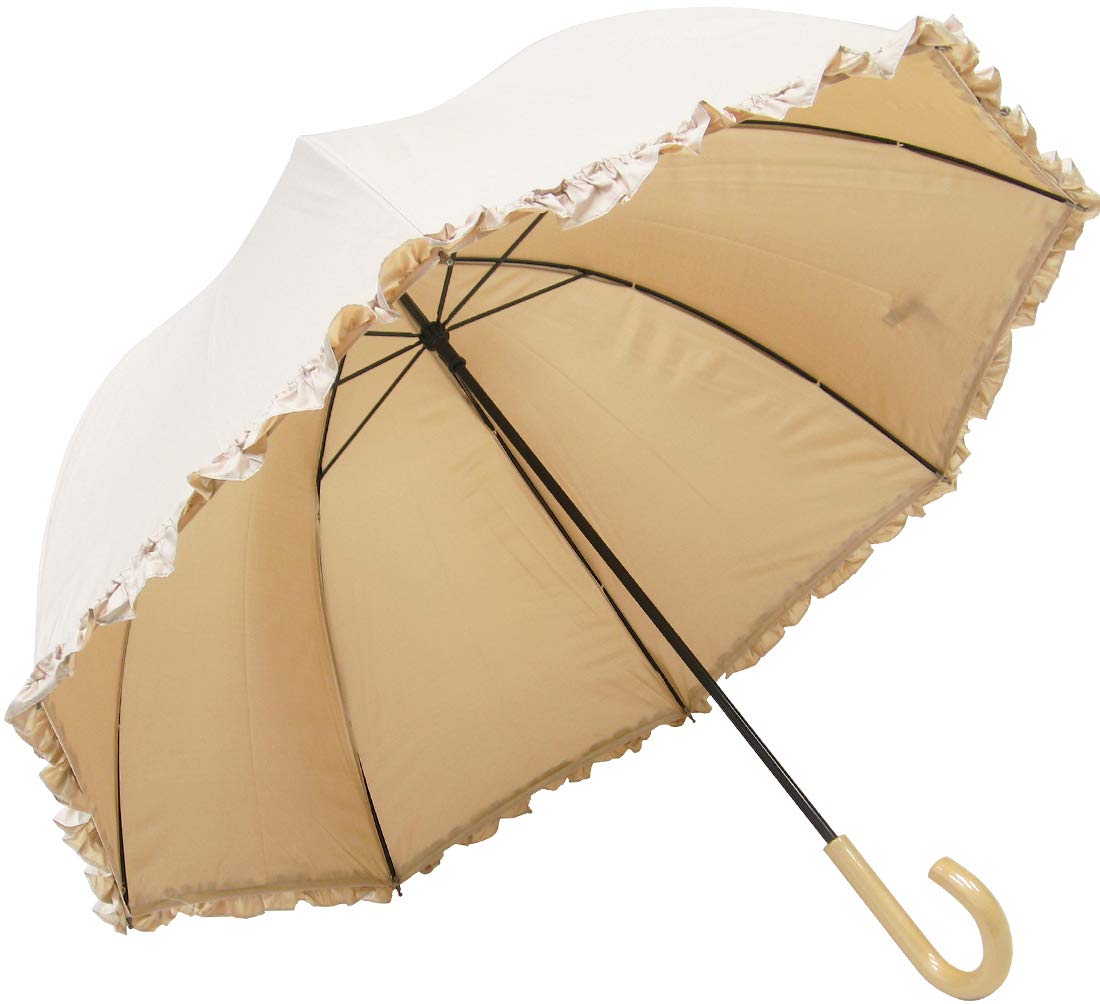 

Block out the umbrella with ruffles for sun and UV protection with a fabric UV 60cm sun! Lightweight, large, dome-shaped rain, lining, 99% protection, бежевый