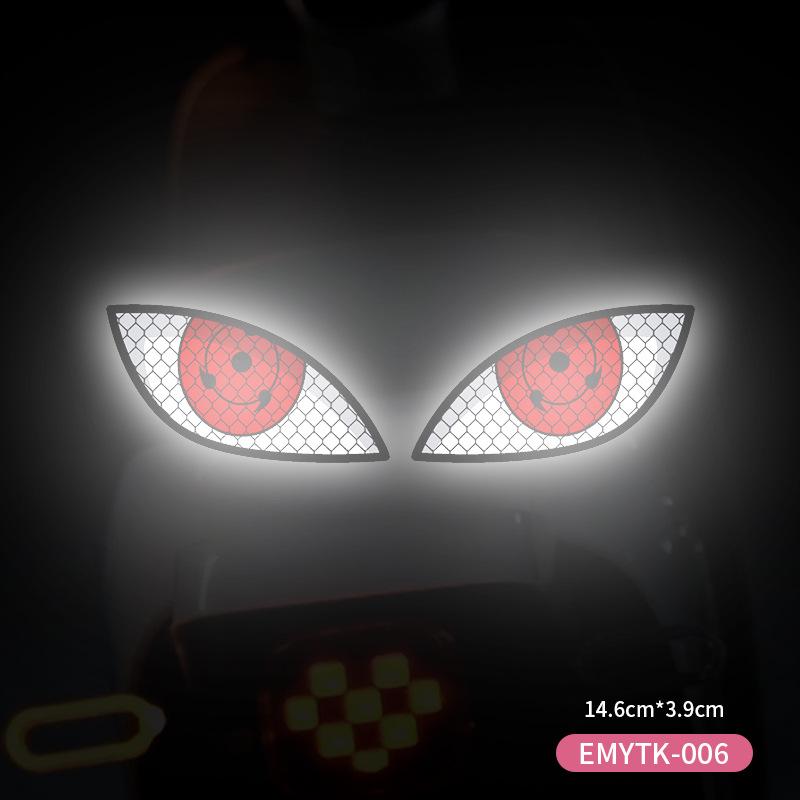 Devil Eye Reflective Sticker for Electric Cars & Motorcycles - Custom Decoration for Helmets and Vehicles