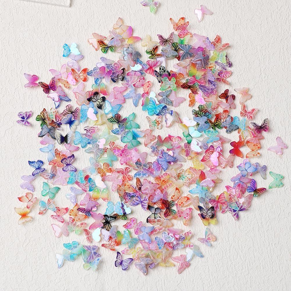 30Pcs 3D Butterfly Rhinestone Nail Art Decorations Mixed Color for Gel Acrylic Natural Nails DIY Beauty Set