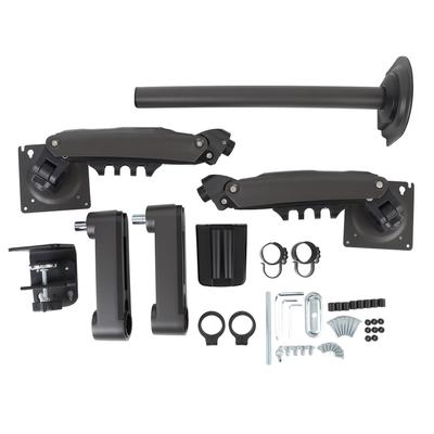 Support double écran pour ordinateur double écran de 17 à 27 pouces, réglable en aluminium et acier