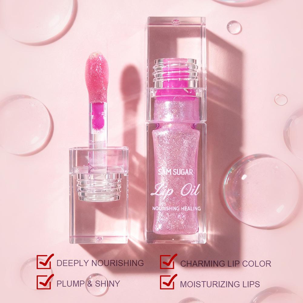 SAM SUGAR Koloryzujący Olejek do Ust Nawilżający Nawilżający Koloryzujący Błyszczyk do Ust Powiększający Usta 6 Kolorów Gładki Pomadka w Płynie Hurtownia