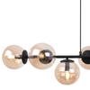 Siena Black Hanging Lamp 8-Flat Honey Lampshade E14
