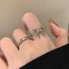Irregular Bow Ring for Men and Women, Light Luxury, Simple Sweet and Cool Style, Open Index Finger Ring, Fashionable and Personalized Couple Ring