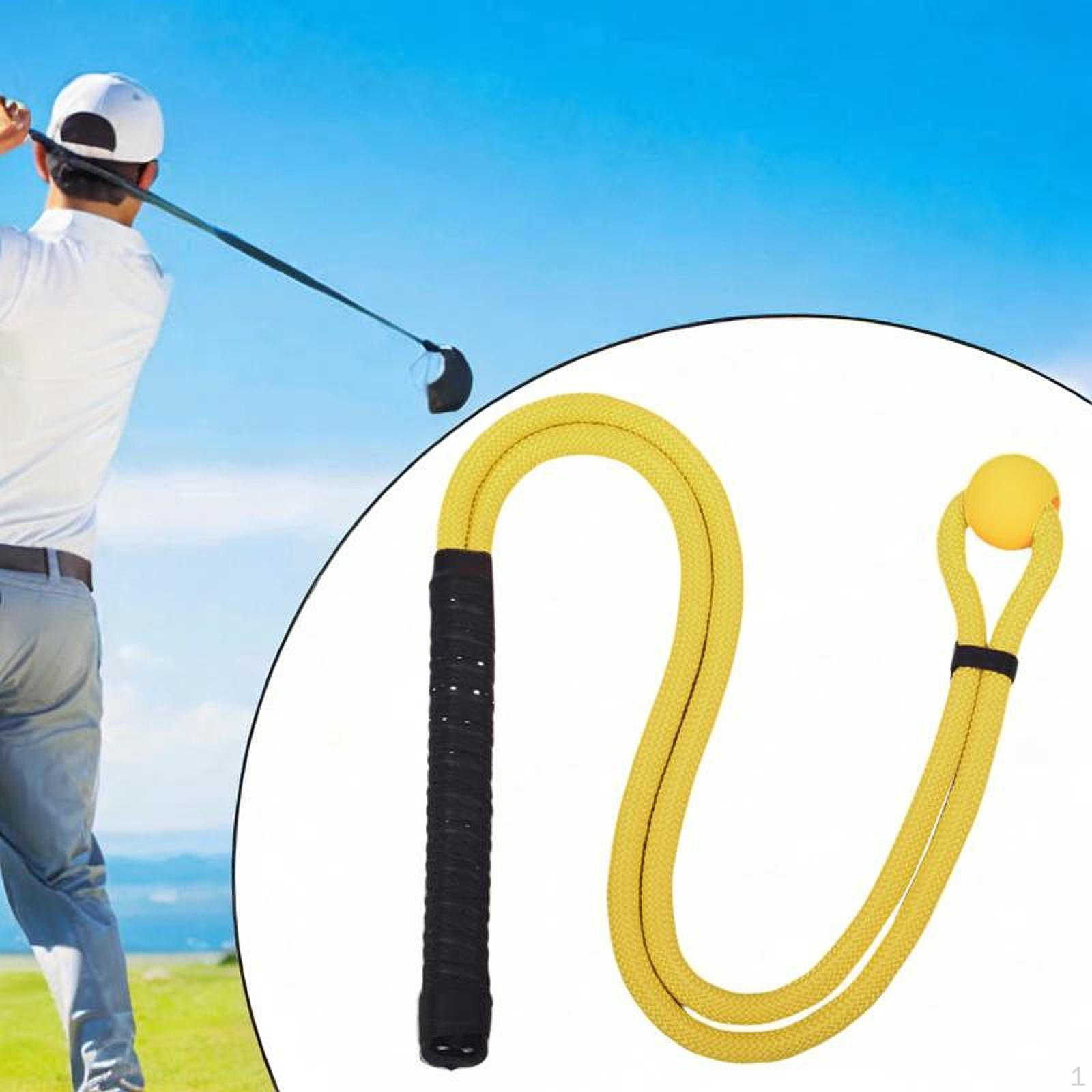 

Golf Swing Practice Rope Trainer Comfortable Grip Portable Training жовтий