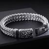 Gothic Men's Skull Head Bracelets Stainless Steel Ghost Chain Man Bracelet Punk Rock Skeleton Jewelry Gifts for Boyfriend Him