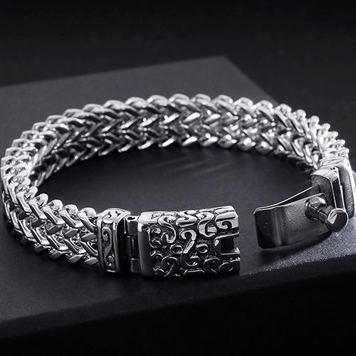 Gothic Men's Skull Head Bracelets Stainless Steel Ghost Chain Man Bracelet Punk Rock Skeleton Jewelry Gifts for Boyfriend Him