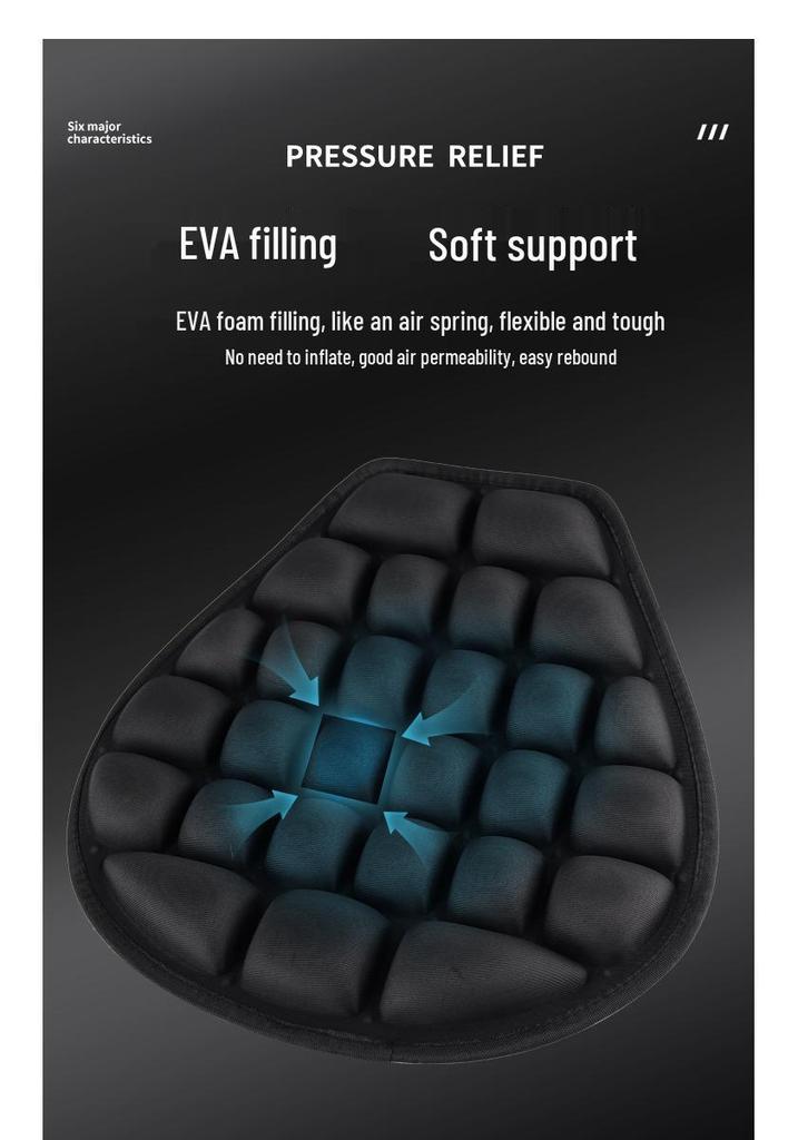 JFT All-Season Inflatable Shock-Absorbing Motorcycle Seat Cushion - Non-Slip, Breathable, Universal Design for Electric Vehicles