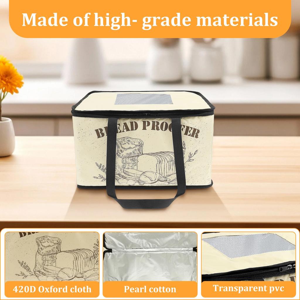 Degjäsningbox Stor Kapacitet Degjäsningbox med Tidskontroll Vikbar Brödjäsningsbox för Pizza Yoghurt Smör