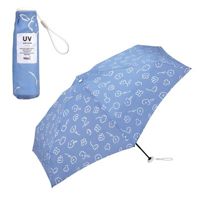 2025 Folding Umbrella Baby Umbrella Graffiti Flower Blue Rain Umbrella 50cm Rib Length Sun and Rain Umbrella Commuting School Travel Stylish Cute