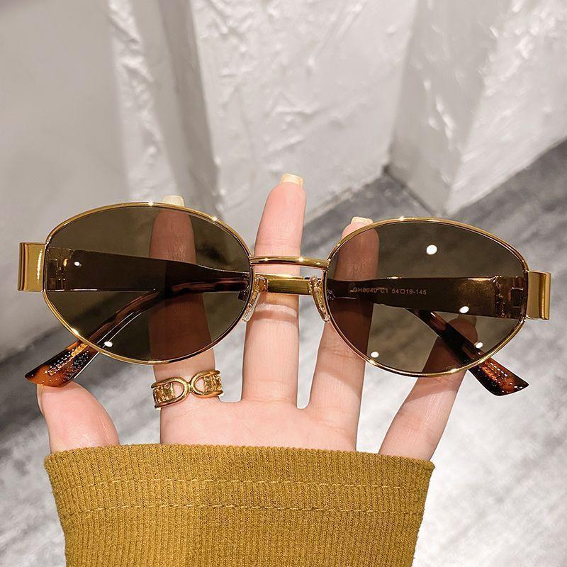 Bohemian Vintage Metal Round Sunglasses With Uv380 Protection For Travel And Parties