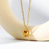 Heartbreak Gem Kaleidoscope Lucky Charm Zircon Necklace for Women – Stainless Steel Paperclip Chain, Colorfast Electroplated Finish.