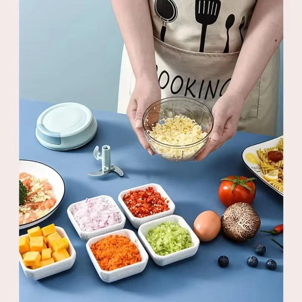 

1pc Multi functional Small Blender Hand Blender Kitchen Blender Garlic Blender Mini Kitchen Manual Pull Ring Garlic Blender зелёный