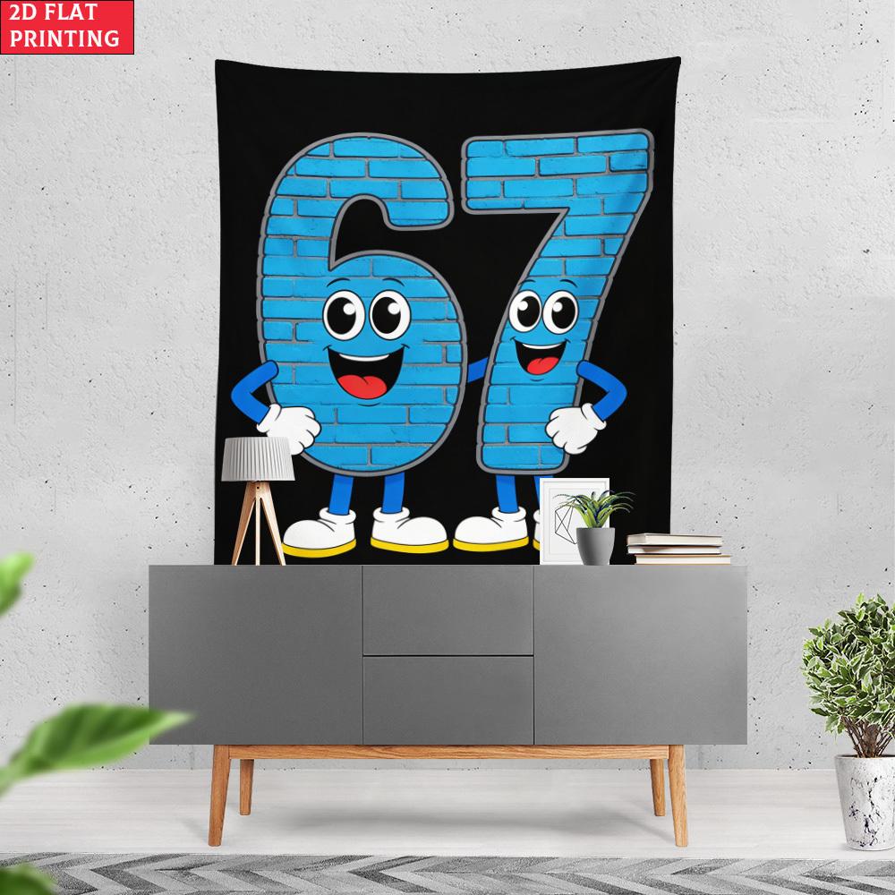 1 Pieza Tapiz Vertical Número 67 Vertical Impreso en HD Colgante de Pared Adecuado para Decoración de Hogar Oficina Fiesta Moderno Minimalista