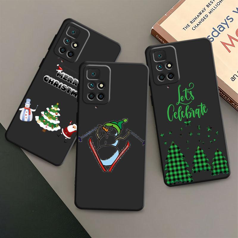

Чехол для телефона с Рождеством и Новым годом для Xiaomi Redmi Note 10S 8T 10 Lite 11S 9S 11 Pro 9 11T 8 7, силиконовый противоударный черный чехол