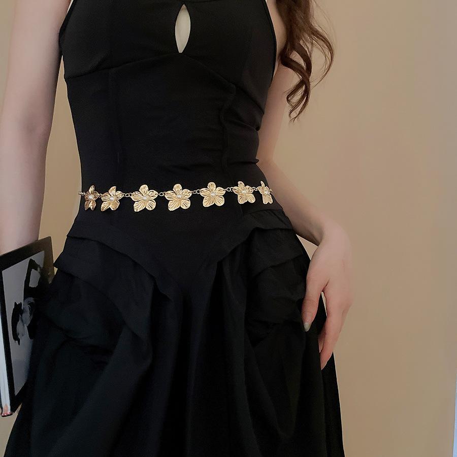 Ethnic Style Wax Rope Wood Bead Acrylic Woven Oval Waist Chain Temperament Belt Versatile Waist Jewelry